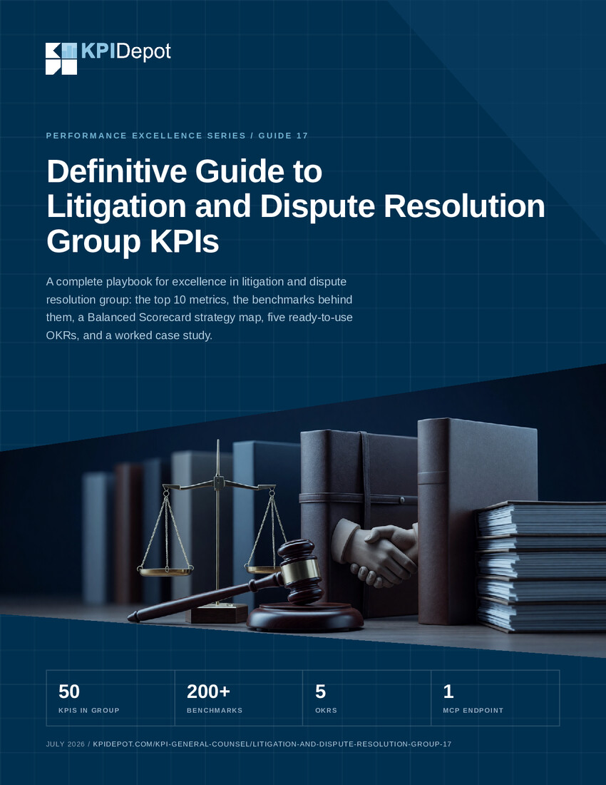 Definitive Guide to Litigation and Dispute Resolution Group KPIs cover