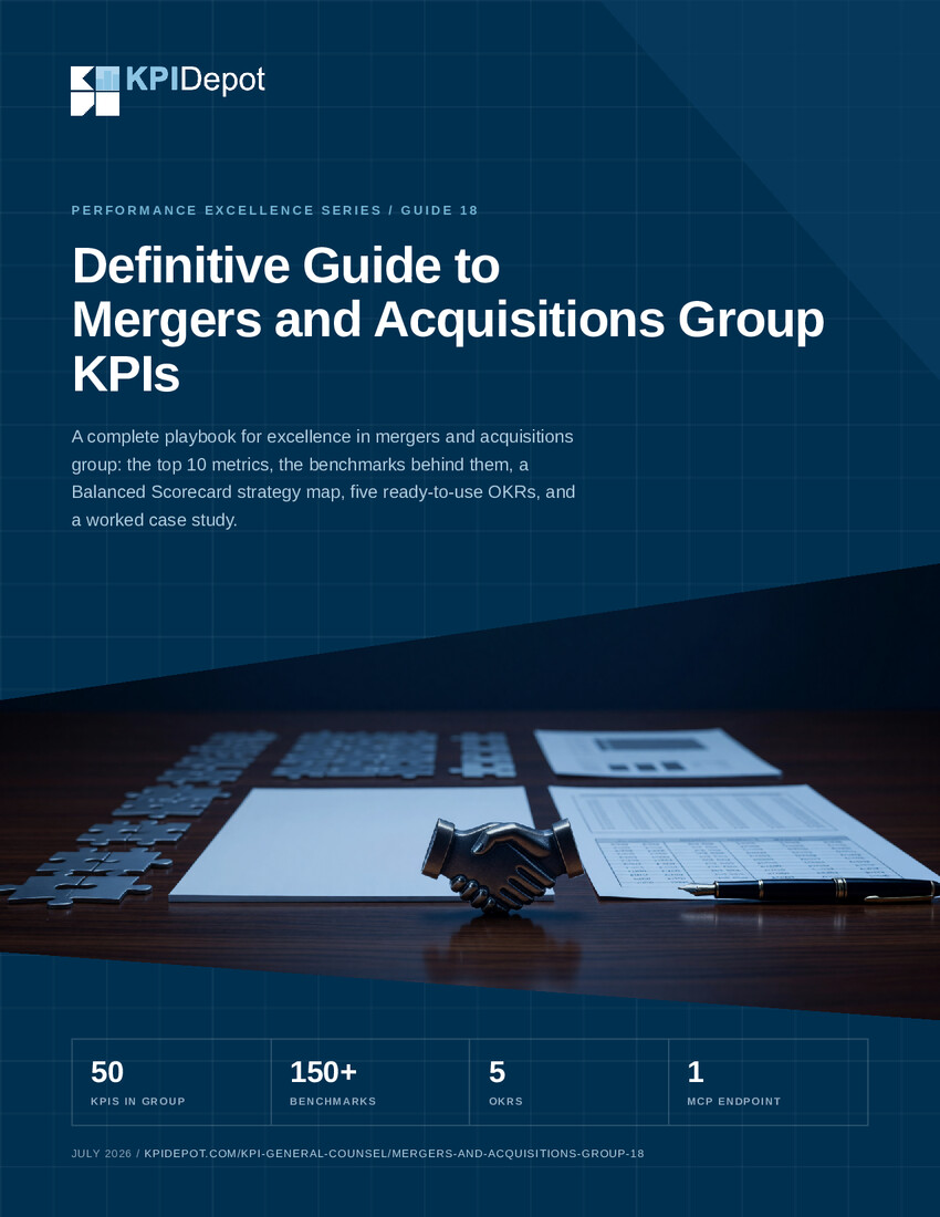 Definitive Guide to Mergers and Acquisitions Group KPIs cover