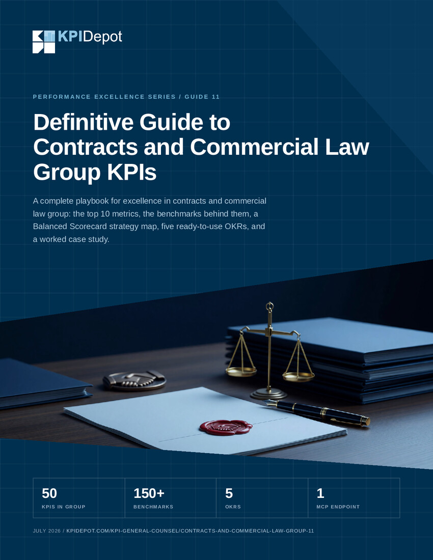 Definitive Guide to Contracts and Commercial Law Group KPIs cover