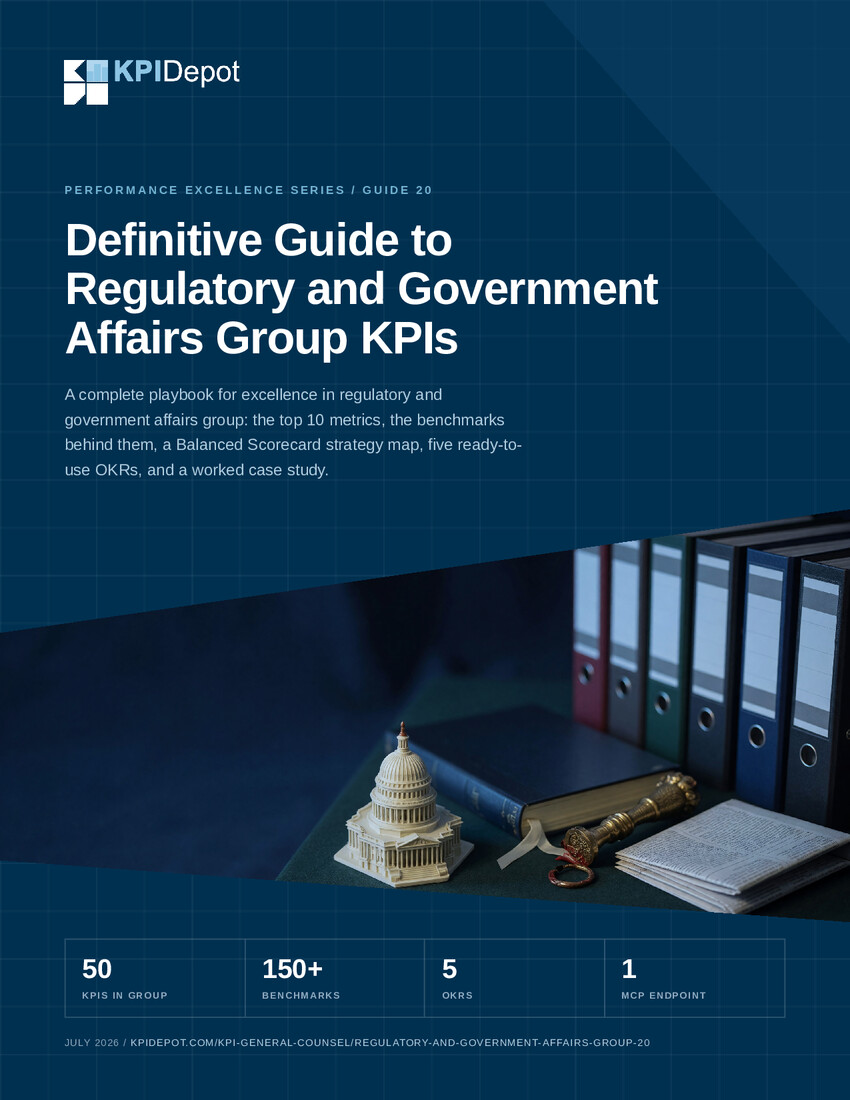 Definitive Guide to Regulatory and Government Affairs Group KPIs cover