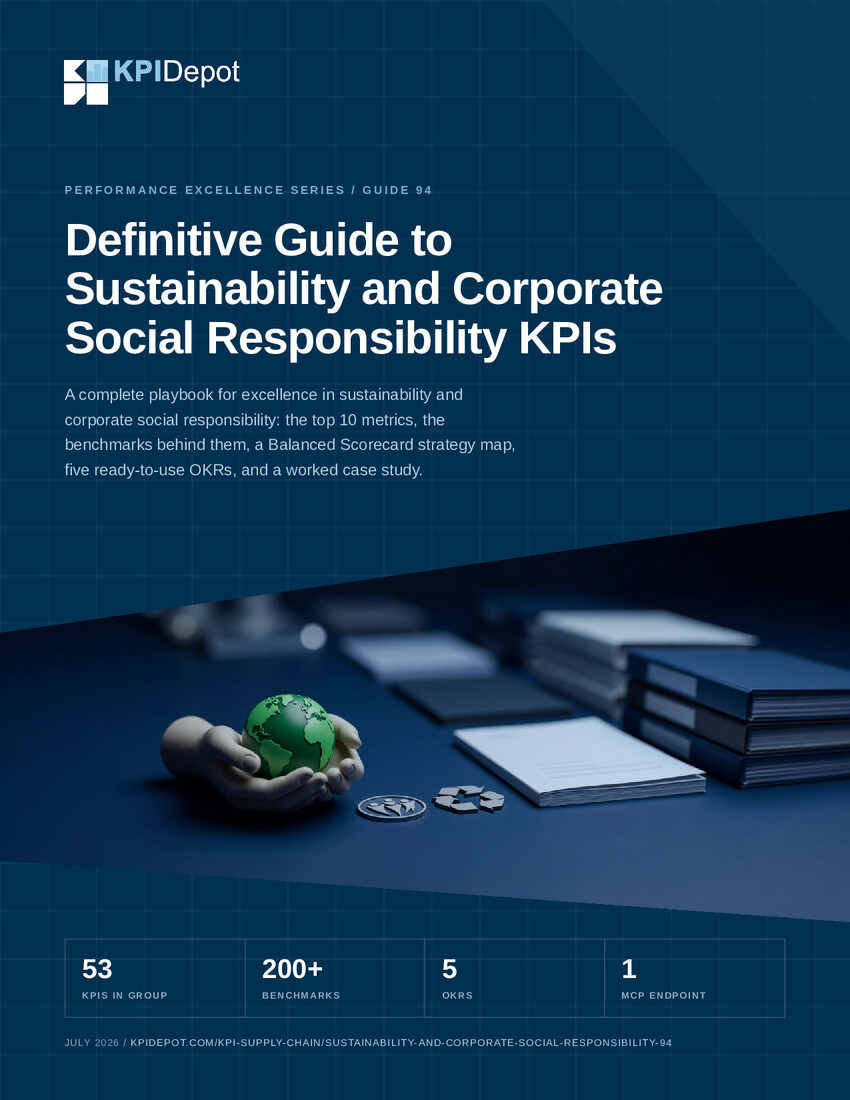 Definitive Guide to Sustainability and Corporate Social Responsibility KPIs cover